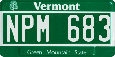 VT license plate NPM683