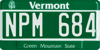 VT license plate NPM684
