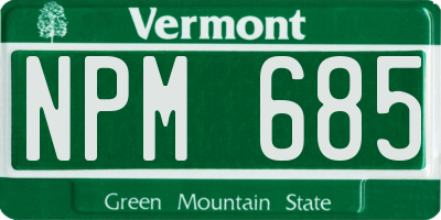 VT license plate NPM685