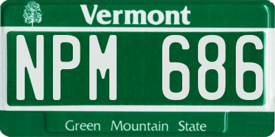 VT license plate NPM686