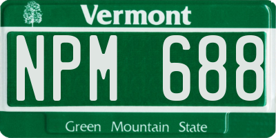 VT license plate NPM688