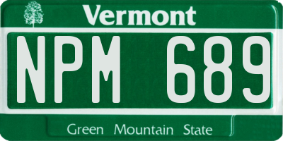 VT license plate NPM689
