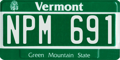 VT license plate NPM691
