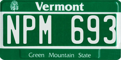 VT license plate NPM693
