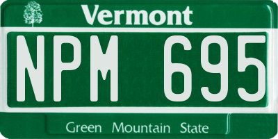 VT license plate NPM695