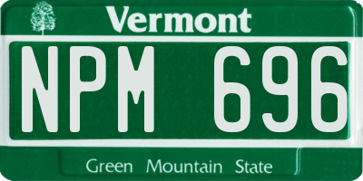 VT license plate NPM696