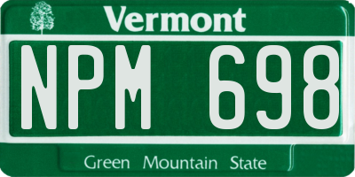 VT license plate NPM698