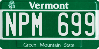 VT license plate NPM699