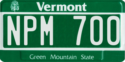 VT license plate NPM700
