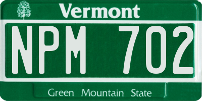 VT license plate NPM702