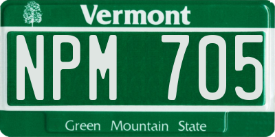 VT license plate NPM705