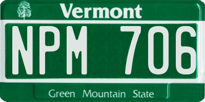 VT license plate NPM706