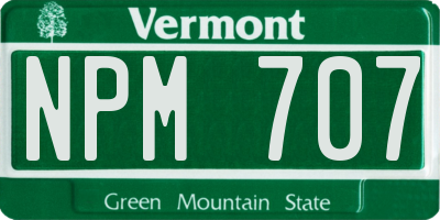 VT license plate NPM707
