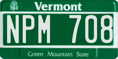 VT license plate NPM708