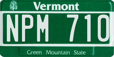 VT license plate NPM710