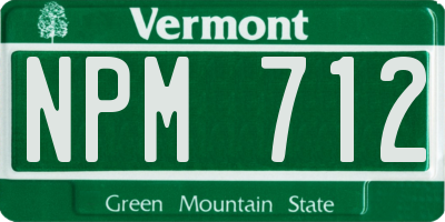 VT license plate NPM712