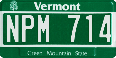 VT license plate NPM714