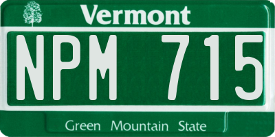 VT license plate NPM715
