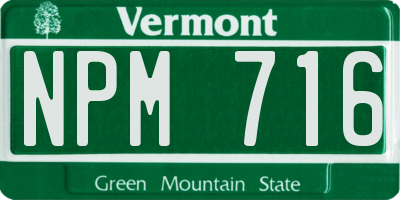 VT license plate NPM716