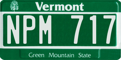 VT license plate NPM717