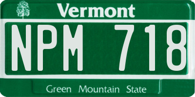 VT license plate NPM718