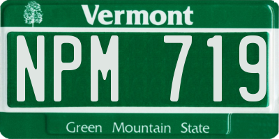 VT license plate NPM719