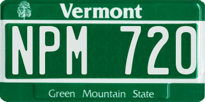 VT license plate NPM720