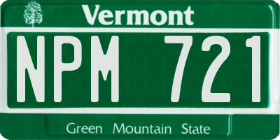 VT license plate NPM721