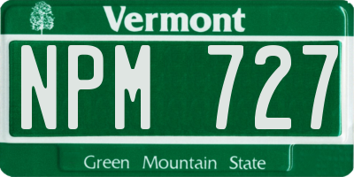 VT license plate NPM727