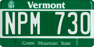 VT license plate NPM730