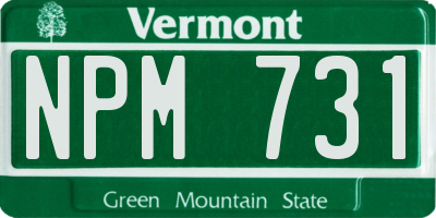 VT license plate NPM731