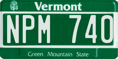 VT license plate NPM740