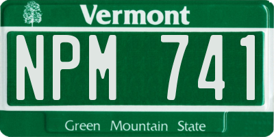 VT license plate NPM741