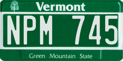 VT license plate NPM745