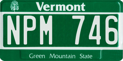 VT license plate NPM746