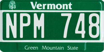 VT license plate NPM748
