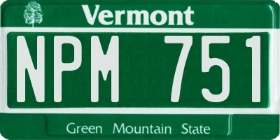 VT license plate NPM751