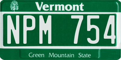 VT license plate NPM754
