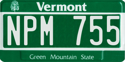 VT license plate NPM755