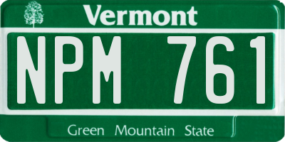 VT license plate NPM761
