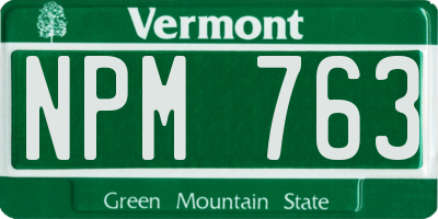 VT license plate NPM763
