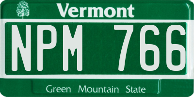 VT license plate NPM766