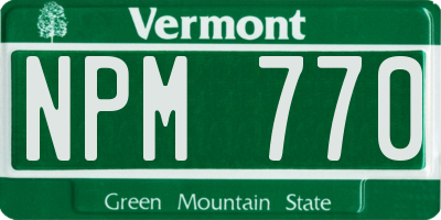 VT license plate NPM770