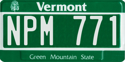 VT license plate NPM771
