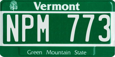 VT license plate NPM773
