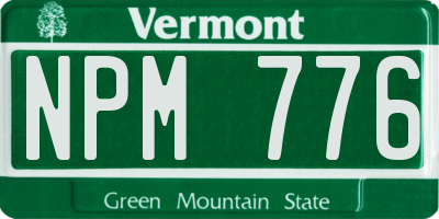 VT license plate NPM776