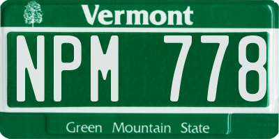 VT license plate NPM778