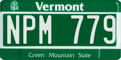 VT license plate NPM779