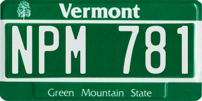 VT license plate NPM781