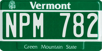 VT license plate NPM782